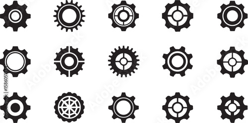Gear Vector Icons | Settings and Mechanical Tool Set
