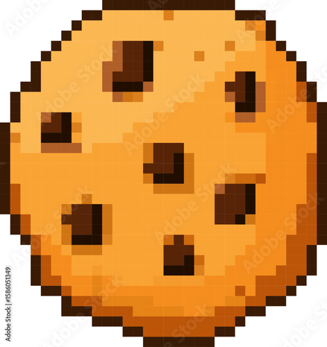 pixel cookie snack dessert bakery icon