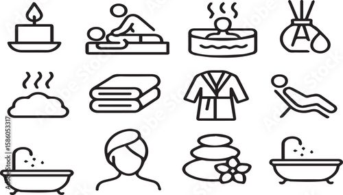 Relaxation Symbols for Spa Menu