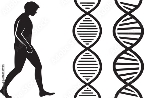 Evolution Symbol with DNA Helix Vector