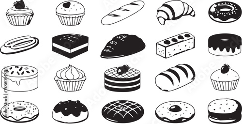 Cupcake Muffin Bakery Icons