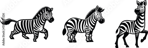 Stylized Zebra Illustration Minimalist Animal Design collection