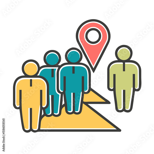 Find location meeting point group people team business community destination marker pinpoint navigation 100