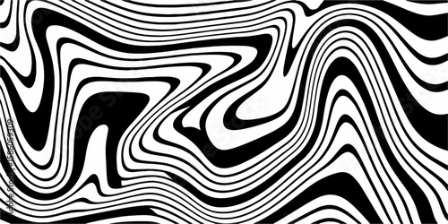Bold fluorescent lines repeating in rhythmic pulses of color and  dynamic liquid textures Abstract linear distorted pattern. wavy psychedelic texture