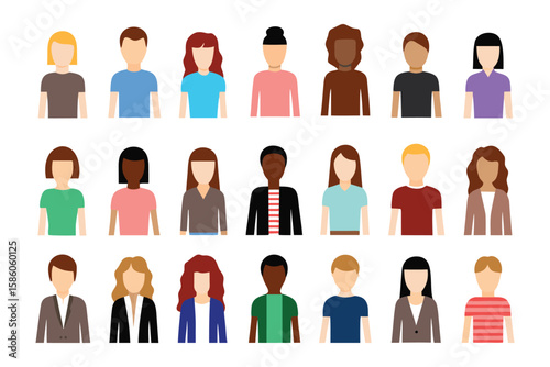 Diverse Collective: A curated selection of stylized, diverse individuals, symbolizing the multifaceted essence of community and the interconnected tapestry of society.