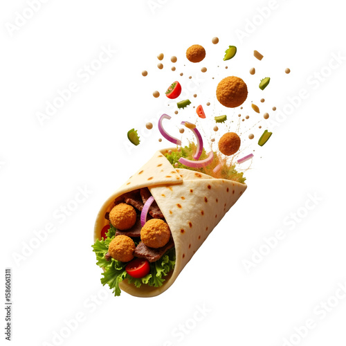 Dynamic Deconstructed Middle Eastern Wrap with Exploding Ingredients