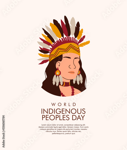 vector world indigenous peoples day poster template