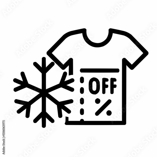 Snowflake on summer item. Off-season discount