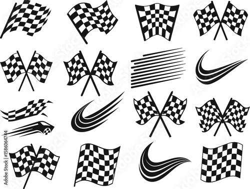 Checkered Flags Collection Race and Competition Icons