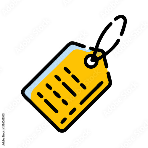 Minimal Paper Tag with Twine Loop on Transparent Background – Price Label Vector Template – Generative AI