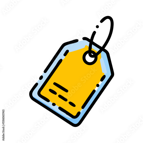 Minimal Paper Tag with Twine Loop on Transparent Background – Price Label Vector Template – Generative AI