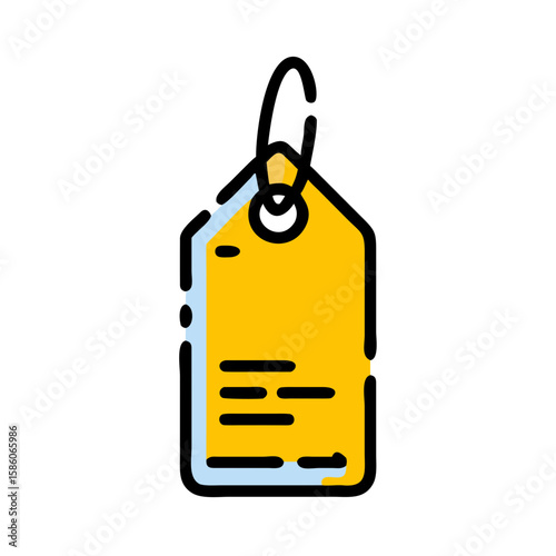 Minimal Paper Tag with Twine Loop on Transparent Background – Price Label Vector Template – Generative AI