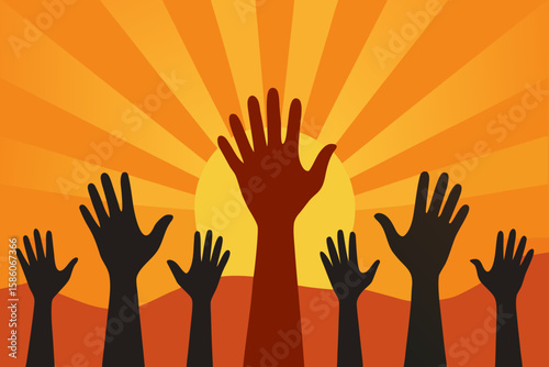hands reaching out