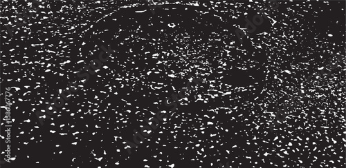 Monochrome texture composed of irregular graphic elements. Distressed uneven grunge background. Abstract vector illustration. Overlay for interesting effect and depth. Isolated on white background.
