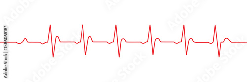 heart graph, heartbeat pulse line icon vector isolated on white background