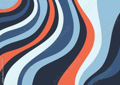 background shades of blue orange highlight color gradation wave abstract lines close up art graphic design style wallpaper banner vector harmonious artistic composition minimalist flat lay simple full