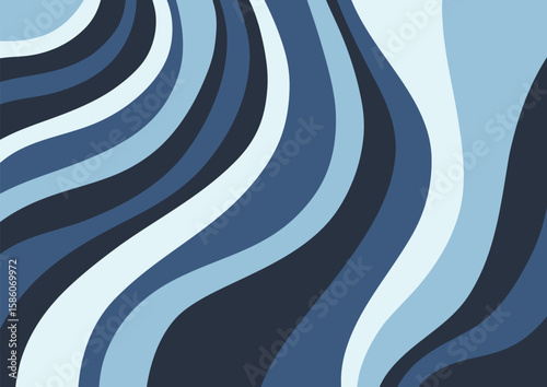shades of blue color gradation wave abstract large close up lines art graphic design style wallpaper background vector harmonious artistic banner composition minimalist flat lay simple full cover