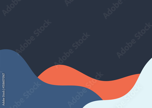 abstract simple background vector blue orange color gradation shade wave large close up lines art graphic design style wallpaper harmonious artistic banner composition minimalist flat lay simple full
