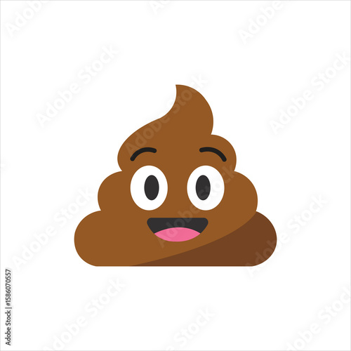Poop swirl flat vector illustration isolated on white background