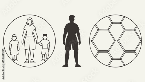 Family and Soccer Icons children parents