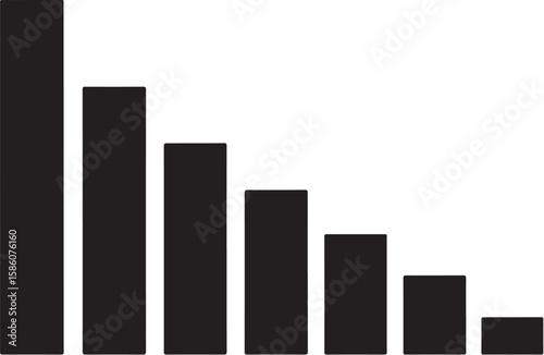 Descending Bar Chart Emphasizing Decline and Trend Visualization with Clean Design for Data Presentation in Black and White