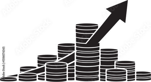 Illustrative Graphical Representation of Financial Growth and Ascending Trends in Business Performance and Economic Indicators with a Rising Arrow