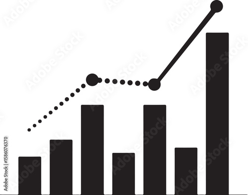 Visual Representation of Growth and Trends A Combination of Bar Chart and Line Graph Depicting Increasing Values Over Time