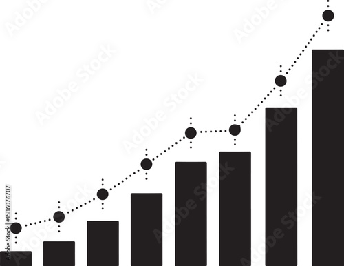 Visual Representation of Data Trends A Graph Displaying Correlation Between Bar Chart and Dotted Line Chart for Data Analysis