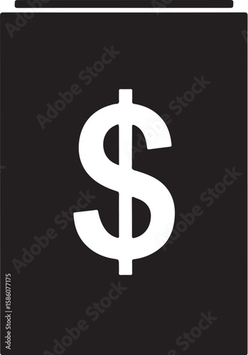 Silhouette of a Tip Jar with a Dollar Sign symbolizing gratuity earnings for service industry employees like waiters and bartenders