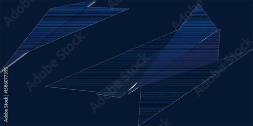Modern dark blue paper background with dark 3d layered line triangle texture in elegant website or textured paper design