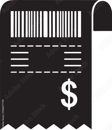 Detailed Receipt Graphic Representing Finances Expenditures and Transactions Highlighting Business Costs and Economic Accountability in Financial Management