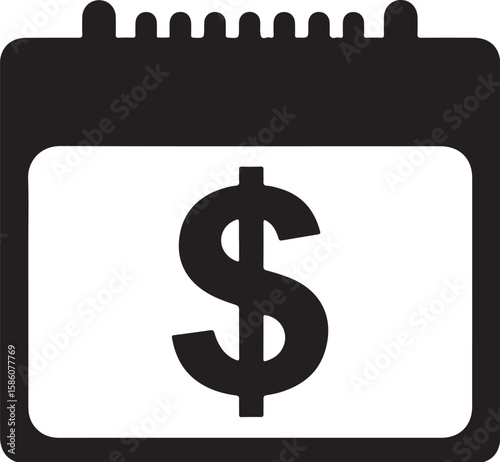 Financial Planning Calendar Showing Dollar Sign Represents Budgeting Expenses and Investment for Long Term Wealth Management Goals