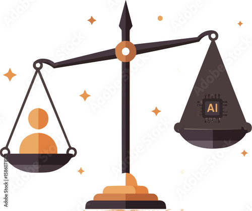 AI vs Human: Scales of Justice Balancing Technology and People's Rights
