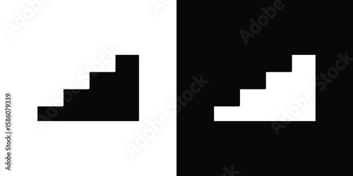 Fotografía Stairs icons flat design concept for graphics.
