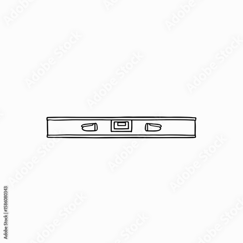 Level tool in hand-drawn style on white background for construction accuracy concept