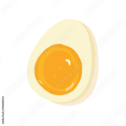 Illustration of Chicken Egg with Yolk and Copy Space