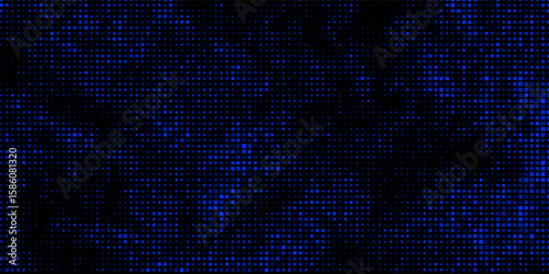 Led screen light background texture with pixel pattern. Digital tv display wall panel in blue, pink and purple gradient. Abstract bright television videowall grid vector design template with circle