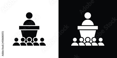 Lecture icons flat design concept for graphics.