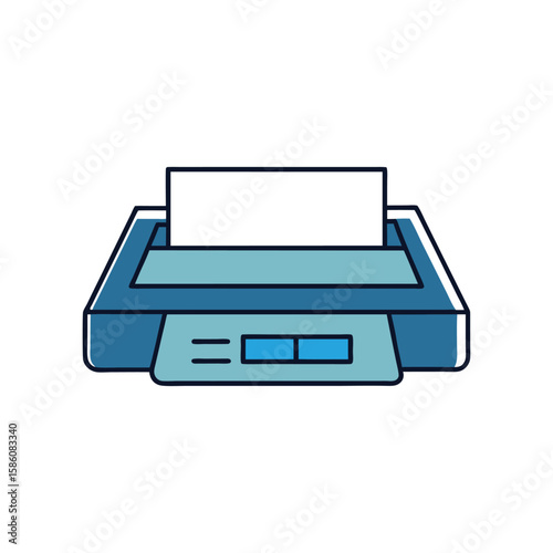 Vector art of a printer isolated on white background is ready to print your documents