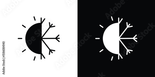 Obraz na plátně Hot and cold icons flat design concept for graphics.