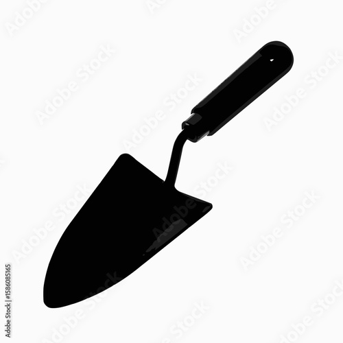 Garden Trowel Silhouette Vector - Essential Hand Tool Graphic for Gardening Projects