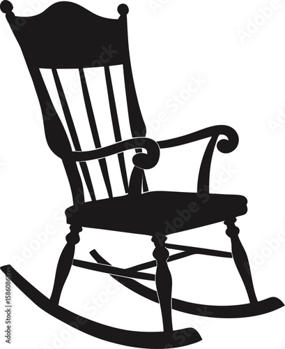 "Vintage rocking chair silhouette"