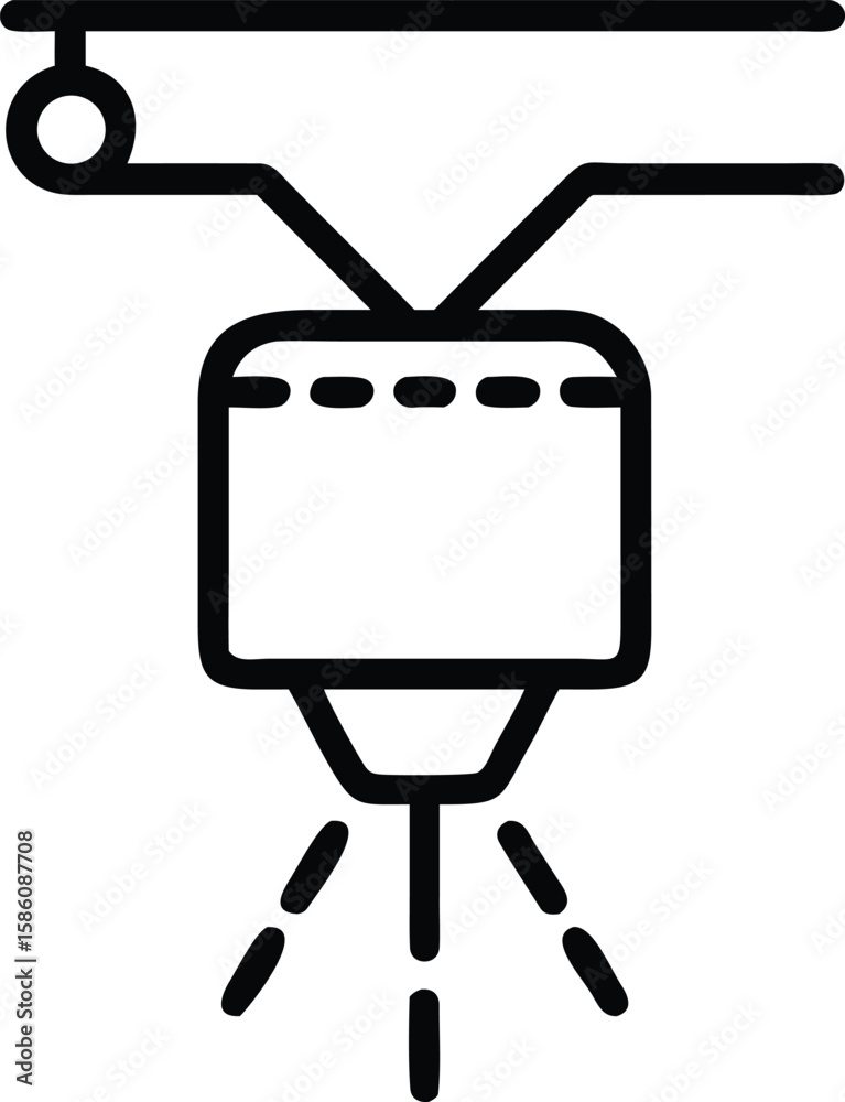Naklejka premium Simple outline of a production device with droplets in minimalistic style