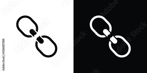 Quadro su tela Broken link icons flat design concept for graphics.