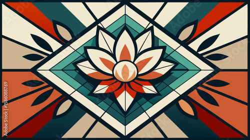 stained glass window with flowers