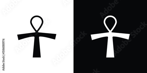 Tableau sur toile Ankh icons flat design concept for graphics.