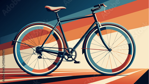 red bicycle on a wooden background