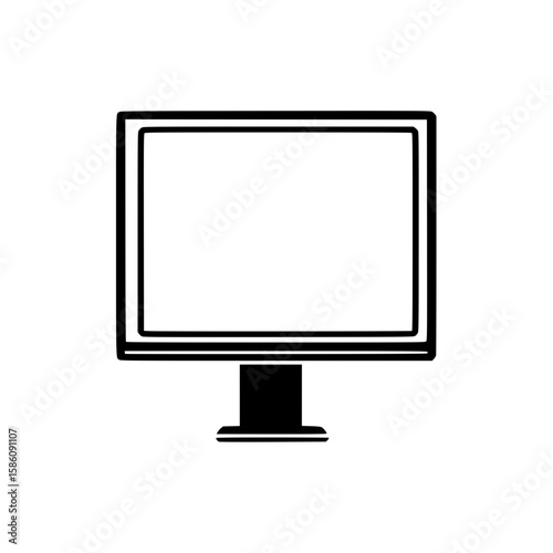 lcd monitor isolated on white