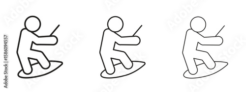 Wakeboarding icon. Premium quality symbol. Vector sign for mobile apps