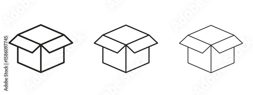 Open box icon. Premium quality symbol. Vector sign for mobile apps